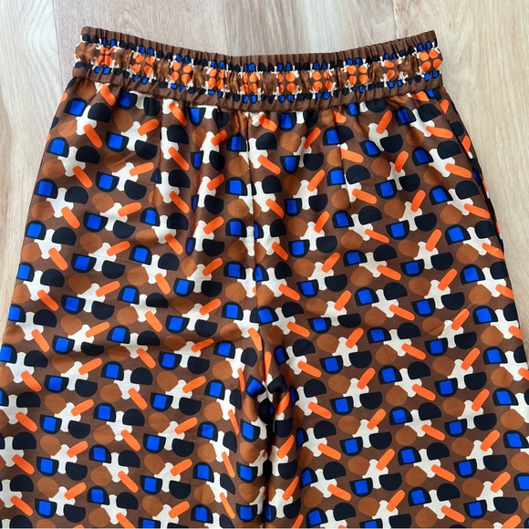 Zara Brown/Orange Geometric Wide Leg Pants Size Medium - Picture 7 of 13
